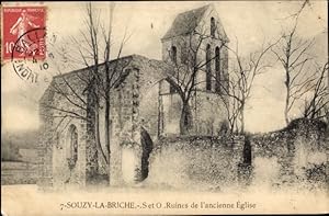 Ansichtskarte / Postkarte Souzy la Briche Essonne, S et O. Ruines de l'ancienne Eglise