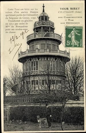 Ansichtskarte / Postkarte Chatillon Hauts de Seine, La Tour Biret, son Constructeur et Tom son De...