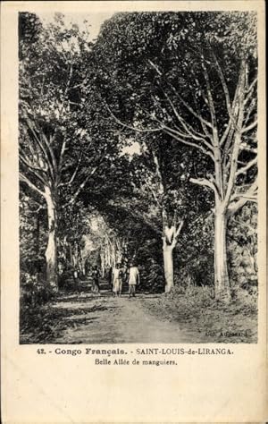 Ansichtskarte / Postkarte Saint Louis de Liranga Franzöis. Kongo, Belle Allee de manguiers