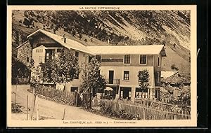 Carte postale Les Chapieux, Edelweiss-Hotel im Sonnenschein