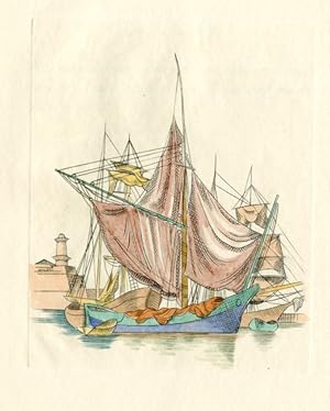 SAILING-SHIPS AND BARGES OF THE WESTERN MEDITERRANEAN AND ADRIATIC SEAS. A SERIES OF COPPER PLATE...