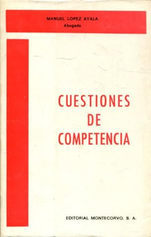 Imagen del vendedor de CUESTIONES DE COMPETENCIA. a la venta por Libros Ambig