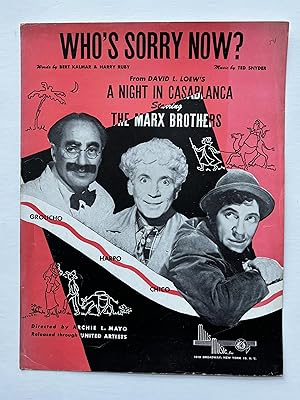 Imagen del vendedor de WHO'S SORRY NOW? (from "A Night in Casablanca" starring The Marx Brothers) a la venta por Jim Hodgson Books