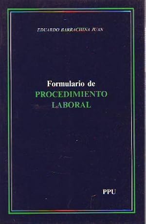 Image du vendeur pour FORMULARIO DE PROCEDIMIENTO LABORAL. mis en vente par Libros Ambig