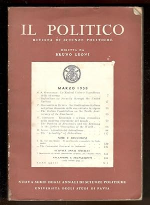 Seller image for Il politico. Rivista di Scienze Politiche. Marzo 1958 for sale by Libreria antiquaria Atlantis (ALAI-ILAB)