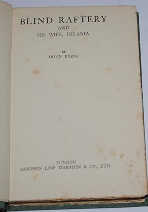 Imagen del vendedor de BLIND RAFTERY AND HIS WIFE, HILARIA a la venta por O'Brien Books