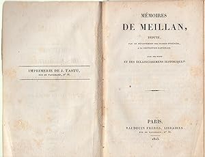 Image du vendeur pour Mmoires de Meillan, dput, par le dpartement des Basses-Pyrnes,  la Convention nationale mis en vente par PRISCA