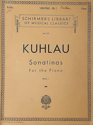Kuhlau: Sonatinas for the Piano - Book 1 - Schirmer's, Vol. 52