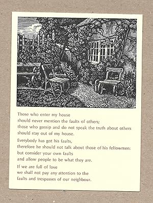 Bild des Verkufers fr Those Who Enter My House (Wood-engraving by Howard Phipps) zum Verkauf von The Bookshop at Beech Cottage