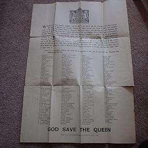 Original Poster announcing the Accession of Queen Elizabeth II 1952