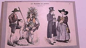 History of Costume, Tyrol, Hand-Painted Wood Engravings (Zur Geschichte der Kostüme)