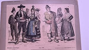 History of Costume, Spain and Italy, Hand-Painted Wood Engravings (Zur Geschichte der Kostüme)