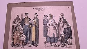 History of Costume, Russia and Dalmatia, Hand-Painted Wood Engravings (Zur Geschichte der Kostüme)