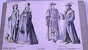 History of Costume, Europe, Hand-Painted Wood Engravings (Zur Geschichte der Kostüme)