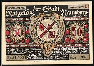 Bild des Verkufers fr Notgeld Naumburg a. d. Saale 1920, 50 Pfennig, Wappen, drei Gestalten zum Verkauf von Bartko-Reher