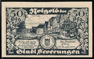 Bild des Verkufers fr Notgeld Beverungen 1921, 50 Pfennig, Weserstrasse, Polizist beim Kartenspielen zum Verkauf von Bartko-Reher