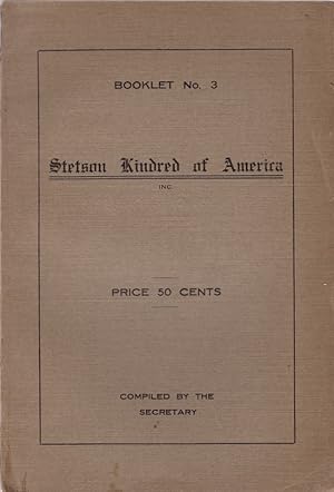 Stetson Kindred of America Inc. Booklet No. 3