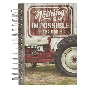 Immagine del venditore per Christian Art Gifts Red Journal W/Scripture Nothing Is Impossible Large Bible Verse Notebook, 192 Ruled Pages, Luke 1:37 Bible Verse (Spiral Bound, Comb or Coil) venduto da BargainBookStores