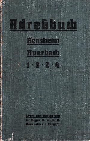 Adreßbuch Bensheim Auerbach 1924