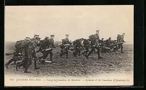 Postcard Montréal, Charge de Canadiens, Guerre 1914-1915