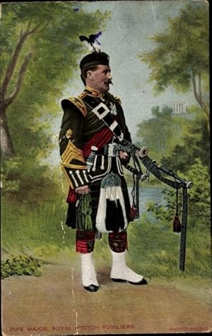 Ansichtskarte / Postkarte Pipe Major, Royal Scotch Fusiliers