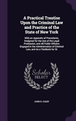 Bild des Verkufers fr A Practical Treatise Upon the Criminal Law and Practice of the State of New York: With an Appendix of Precedents, Designed for the Use of the Legal . of Criminal Law, and As a Textbook for St zum Verkauf von moluna