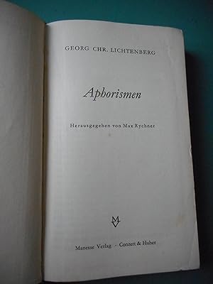 Seller image for Aphorismen - Herausgegeben von Max Rychner for sale by Frederic Delbos