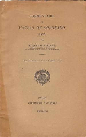 Seller image for Commentaire de l'atlas of Colorado (1877) for sale by PRISCA