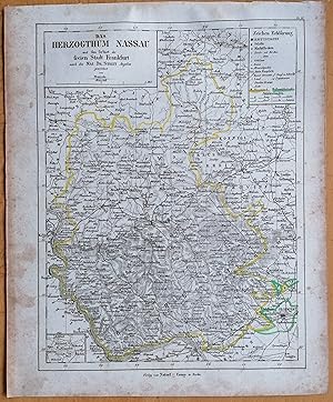 Bild des Verkufers fr Herzogtum Nassau - Original Map Streit - 1833 zum Verkauf von raremapexchange