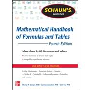 Imagen del vendedor de Schaum's Outline of Mathematical Handbook of Formulas and Tables, 4th Edition 2,400 Formulas + Tables a la venta por eCampus