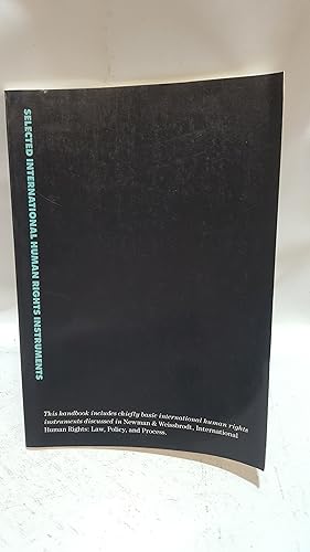 Bild des Verkufers fr Selected Internationa Human Rights Instruments: Law, Policy, and Process/Book and Handbook zum Verkauf von Cambridge Rare Books