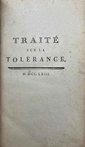 Image du vendeur pour Trait sur la Tolrance. mis en vente par Bonnefoi Livres Anciens