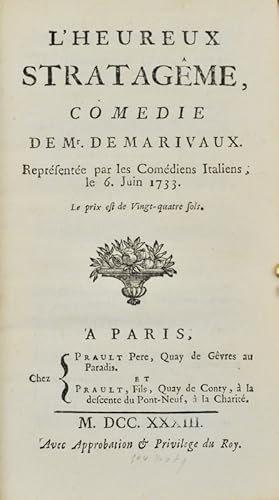 Seller image for L'Heureux Stratagme, Comdie de Mr de Marivaux. Reprsente par les Comdiens Italiens, le 6 juin 1733. for sale by Bonnefoi Livres Anciens