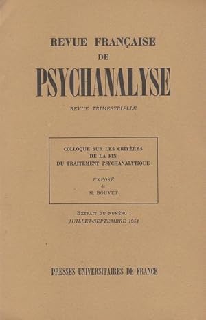 Seller image for Colloque sur les critres de la fin du traitement psychanalytique for sale by PRISCA