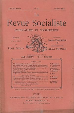 Seller image for La Revue socialiste Syndicaliste et cooprative n327 - 15 mars 1912 for sale by PRISCA