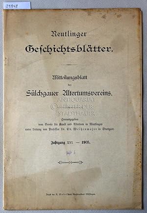 Eine römische Villa bei Betzingen, ausgegraben im September und Oktober 1905. [= Sonderdruck aus ...