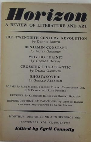 Bild des Verkufers fr Horizon. A Review of Literature and Art. September, 1942 zum Verkauf von Mare Booksellers ABAA, IOBA