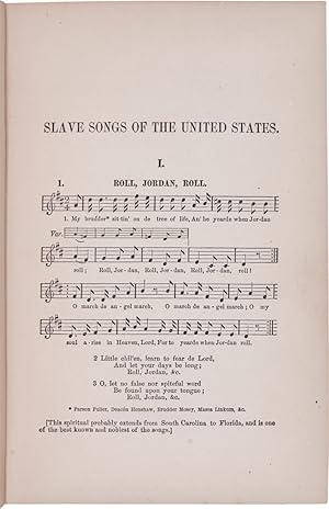 Seller image for SLAVE SONGS OF THE UNITED STATES for sale by William Reese Company - Americana