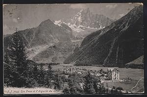 Carte postale Les Praz, Les Praz et Aiguille du Drui