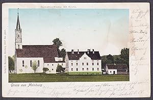 "Gruss aus Mainburg" - Carmeliten-Kloster mit Kirche Karmeliten AK Ansichtskarte postcard
