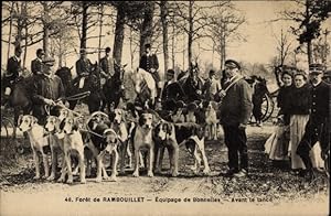 Ansichtskarte / Postkarte Jagd im Wald von Rambouillet, Jagdgesellschaft, Hundemeute von Bonnelles