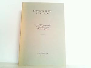 Imagen del vendedor de Restons prets  l'action. Pour le 70me Anniversaire du Gnral en retraite Dr. Hans Speidel. a la venta por Antiquariat Ehbrecht - Preis inkl. MwSt.