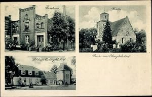 Ansichtskarte / Postkarte Görlsdorf bei Seelow in der Mark, Obergörlsdorf, Kirche, Gasthaus, Schl...