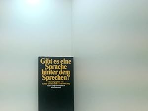 Bild des Verkufers fr Gibt es eine Sprache hinter dem Sprechen? (suhrkamp taschenbuch wissenschaft) hrsg. von Sybille Krmer und Ekkehard Knig zum Verkauf von Book Broker