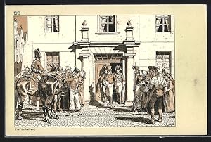 Bild des Verkufers fr Knstler-Ansichtskarte Richard Knoetel: Die eiserne Zeit vor hundert Jahren, 1806-1813, Eine Verhaftung zum Verkauf von Bartko-Reher