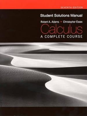 Bild des Verkufers fr Student Solutions Manual for Calculus: A Complete Course zum Verkauf von WeBuyBooks
