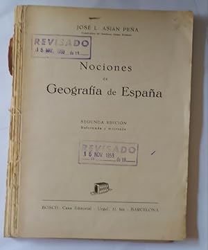 Imagen del vendedor de Nociones de geografa de Espaa. a la venta por La Leona LibreRa
