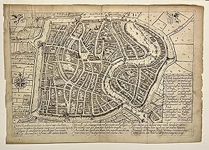 Antique print, etching | Map of Haarlem, published 1628, 1 p.
