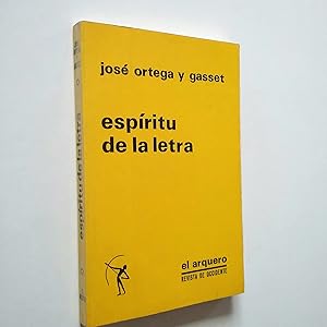 Seller image for Espritu de la letra for sale by MAUTALOS LIBRERA