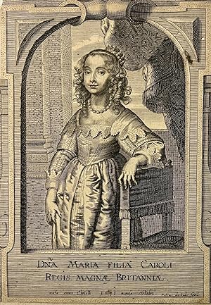 Antique portrait print, engraving | Mary Stuart, Princess of Orange, published ca. 1641, 1 p.